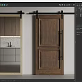 Modern Kitchen Interior Design With Glass And Wooden Sliding Doors