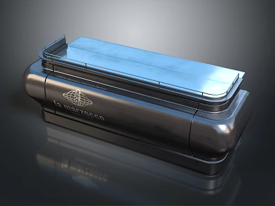 Modern Luxury Electronic Appliance With Metallic Top Lid Sleek Design And Reflective Surface 3d model