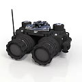 Advanced High Performance Black Electronic Binoculars With Antenna And Digital Structure 3d model