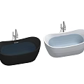 Modern Freestanding Bathtub Designs In White And Black With Faucet Details