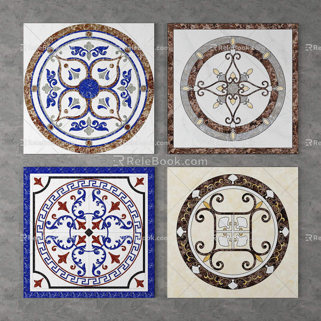 Jianou ceramic tile floor mosaic tile 3d model