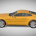 Yellow Ford Mustang Two Door Sports Car Modern Exterior Design With Sleek Body