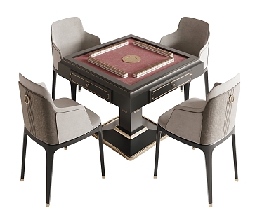 New Chinese Mahjong Table and Chair Mahjong Table Chess and Card Table 3d model