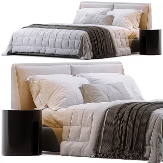Modern Double Bed ditreitalia 3d model