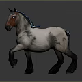 White Body Horse With Brown Face Black Mane Blue Accent And Black Legs