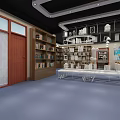 Modern Window Blinds Decorating Cozy Reading Room With Bookshelves And Seating Furniture