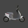 Modern White and Gray Electric Scooter with Comfortable Seat and Black Handlebar