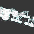 Multiple White Car Chassis 3D Model Designs On Black Background 3d model