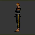 Game Character Design With Black Martial Arts Uniform And Headband