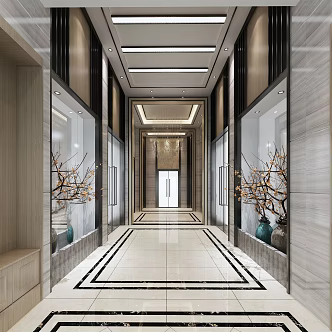 New Chinese Aisle Hotel Entrance Aisle 3d model