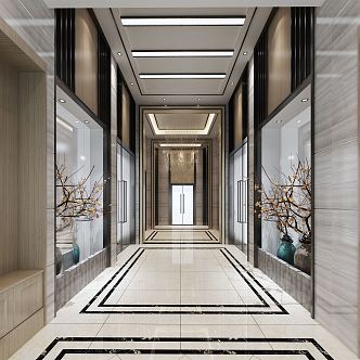 New Chinese Aisle Hotel Entrance Aisle 3d model