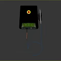 Professional Black Diagnostic Device With Green Screen Red Button And Connected Probe Cables 3d model