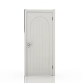 White Arched Top Door With Vertical Panels And Silver Handle Design 3d model