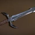Ancient Handcrafted Sword With Intricate Engraved Blade And Decorated Hilt