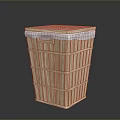 Pet Animal Bamboo Trash Bin With White Lid And Woven Structure
