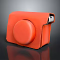Orange Leather Laptop Protective Case with Circular Design and Portable Sleek Build 3d model