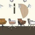 Stylish Office Chairs With Various Styles Brown White Upholstery Metal Wooden Legs Modern Office