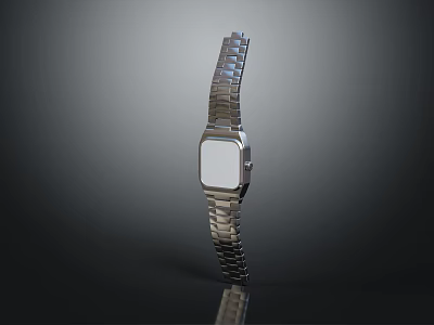 Elegant Stainless Steel Watch Featuring Square Dial And Minimalist Design For Fashion Accessory 3d model
