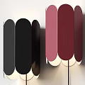Modern Black and Red Wall Lamp Design With Petal Shaped Curved Panels And Sleek Finish