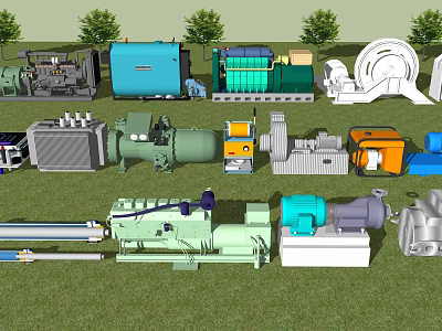 Modern Industrial Equipment Machine Equipment Generator Transformer Laminate Machine Centrifugal Pump 3d model
