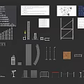 Commercial Equipment Structural Design Drawings With Various Metal Frames Brackets And Panels