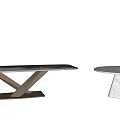 Modern Dining Table Simple Marble Dining Table Combination 3d model