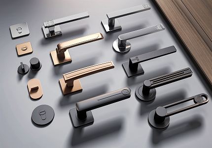 New Chinese Style Door Handle Door Handle Combination 3d model