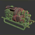 Industrial Mechanical Pump With Metal Frame Wheels Valve Connections And Control Panel