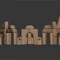 Wooden Doll Blocks Arranged in Circular Castle Shape with Playful Design