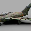 Vintage Military Aircraft With Camouflage Paint Scheme And Number 46 Marking Side View