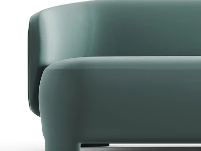 Modern Green Sectional Sofa With Curved Lines And Soft Upholstery Design 3d model
