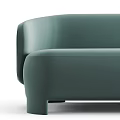 Modern Green Sectional Sofa With Curved Lines And Soft Upholstery Design