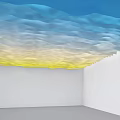 French Texture Paper Ceiling Transparent Paper Net Red Ceiling Color Gradient Ceiling Decorative Paper Cloth Special-Shaped Ceiling Grille Ceiling Special-Shaped Wave Ceiling Water Ripple 3d model