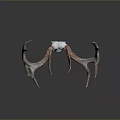 Rustic Natural Antlers Decorative Piece With Brown White Branched Texture Design