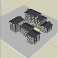 Traditional Ancient Architecture Exterior With Multi story Structure Classic Roof And Wooden Elements