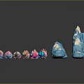 Various Colored Small Animal Figurines Arranged Neatly in Decorative