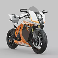 Sleek White Orange Black Sport Motorcycle With Streamlined Body Racing Seat And Alloy Wheels