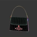 Stylish Black Handbag With Saturn Logo Classic Daily Living Accessory