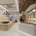 Bright Dessert Shop Interior With Glass Display Cases And Fresh Baked Pastries