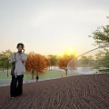 Modern landscape sketch 3d model