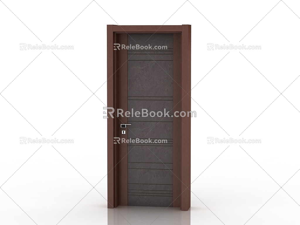 Modern solid wood door interior door door 3d model