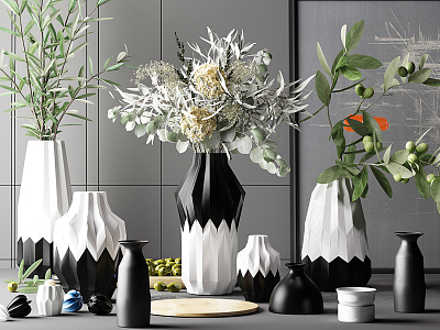 Modern Vase Furnishings Ornaments Flora Vase Flower Arrange model