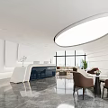 Modern Front Desk Company Front Desk Rest Area 3d model
