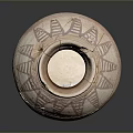 Carved Terracotta Pottery Jar With Painted Geometric Patterns And Sculptural Details