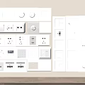 White Switch Panels with Multiple Designs Switches Sockets and USB Ports Wall Mounted Home Controls