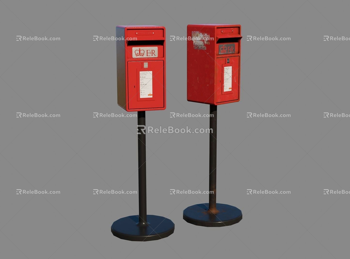 Mailbox Fire Extinguisher Mailbox Post Box Fire Extinguisher Red Fire Fighting Equipment Iron Box 3d model