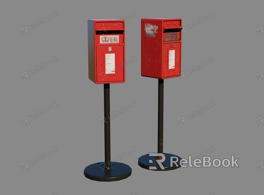 Mailbox Fire Extinguisher Mailbox Post Box Fire Extinguisher Red Fire Fighting Equipment Iron Box model