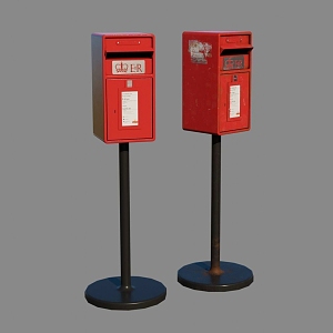 Mailbox Fire Extinguisher Mailbox Post Box Fire Extinguisher Red Fire Fighting Equipment Iron Box 3d model