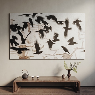 New Chinese Animal Painting Decorative Painting 3d model