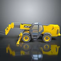 JCB Yellow Telescopic Handler Construction Vehicle With Fork And Large Tires 3d model